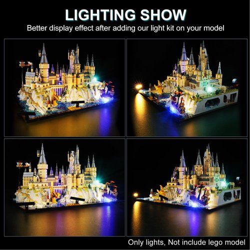 DALDED LED Lighting Kit for Lego Harry Potter Hogwarts Castle and Grounds 76419, LED Light Compatible with Lego 76419 Building Block Models (Music Version)