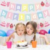 Baking Theme Macaroon Color Sweet Happy Birthday Bunting Garland Banner For Little Bakers Girls Kids Birthday Bakery Chef Cupcake Themed Party Supplies
