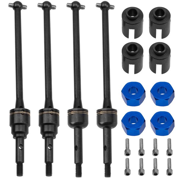 2Pairs Vgoohobby Steel Front Rear Drive Shaft CVD Driveshaft Compatible with 1/10 Traxxas Slash Rustler Stampede Hoss VXL 4X4 2WD RC Car