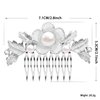 Women's Flower Bride Handmade Wedding Hair Comb with Pearl Hair Accessories Art Deco Floral Bridal Side Combs Headpiece for Women, Brides Hair Accessories/Gift Box