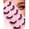 Cat-Eye Lashes Wispy Eyelashes 18mm Fox Eye Lashes Angel Wing Lashes Faux Mink False Eyelashes Natural Look 5 Pairs pack (5P-B17)