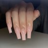 YOSOMK Square Press on Nails Long Pink Fake Nails Press On Acrylic False Nails for Women Stick on Nails With Glue on Static nails