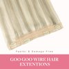 GOO GOO Wire Hair Extensions Human Hair, 17A/60A Ash Blonde mix Platinum Blonde Highlighted 14inch 75g, Invisible Wire Hair Extensions with Transparent, Seamless Fish Line Hairpiece