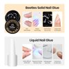 Beetles Solid Nail Glue Hard Gel for Press On Nails Acrylic False Nail Tips - 15g Super Strong Clear Easy Nail Extension Adhesive Glue Gel UV Light Cured DIY Manicure Home for Women Girls