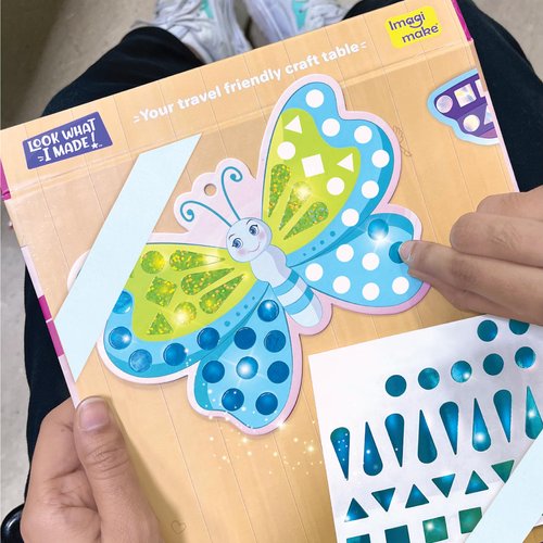 Imagimake Mirror Mosaic Butterfly & Peacock Kids Art Set | DIY Craft Kit | Foil Stickers for Kids | Birthday Gift for Girls and Boys Ages 3,4,5,6,7,8 | Mosaic Kit | 4 Year Old Girl