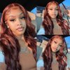 XTERFSTY Long 30 Inch Reddish Brown 5x5 HD Lace Closure Wigs Human Hair 180% Density 33B Body Wave Lace Front Wigs Human Hair Glueless Body Wave Closure Wigs For Women Pre Plucked with Baby Hair