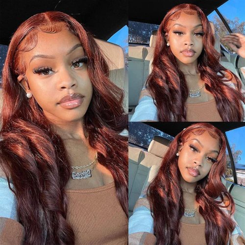 XTERFSTY Long 30 Inch Reddish Brown 5x5 HD Lace Closure Wigs Human Hair 180% Density 33B Body Wave Lace Front Wigs Human Hair Glueless Body Wave Closure Wigs For Women Pre Plucked with Baby Hair