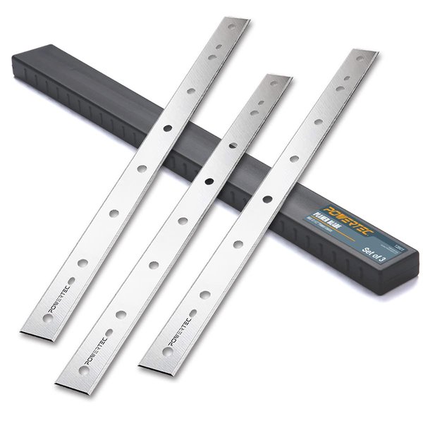 POWERTEC 12-1/2 Inch Planer Blades for DeWalt DW734 Planer, Replacement for DW7342 Planer Knives, Set of 3 (12801)