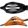 CROWN GUIDE Hair Claw Clips for Long Thick Hair Womens Crystal Plastic Curved Side Slide Hair Clips Comb Girls Ladies Beauty Accessory Pin Teeth Clamp 2pcs(Black and Coffee)