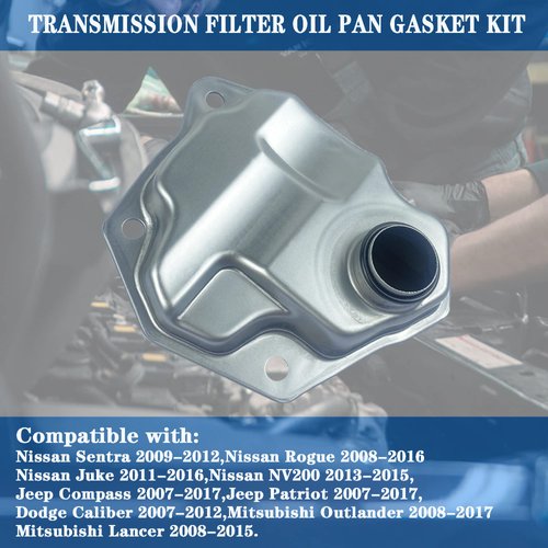 YzusGomumu 31728-1XF0A Car Automatic Transmission Filter Oil Pan Gasket Kit Compatible with Nissan Rogue Juke Mitsubishi Lancer Outlander Dodge Caliber Jeep Compass Patriot Replaces 31728-1XF02