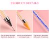 4PC Nail Rhinestone Dotting Crayon, Dual-Ended Wax Pen Rhinestone Picking Tool with Acrylic Handle for Nail Art Gemstones Crystals DIY Nail Art Crafts