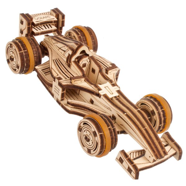 UGEARS Wooden 3D Puzzles for Adults – Compact Racer Model Kits Crafts for Adults Building Kit – Easy DIY Miniature Kit Wooden Models for Adults to Build – 3D Wooden Puzzles for Adults – 90 Pcs