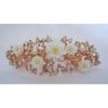 Rose gold white flower crystal pearl hair clip bridal clip barrette