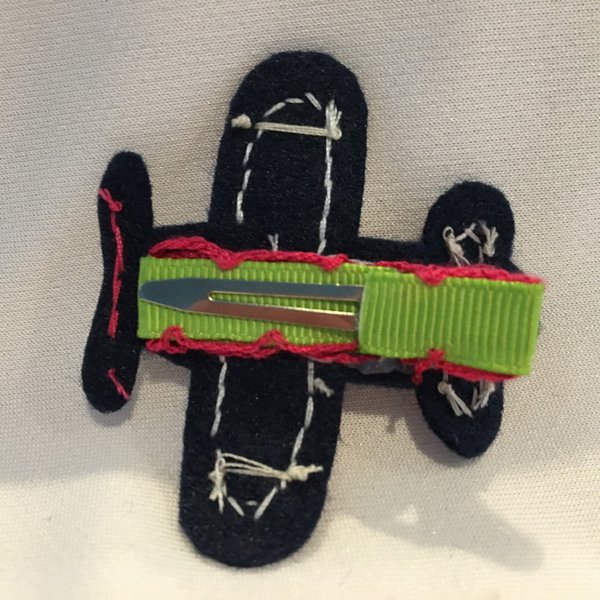 Airplane Hair Clip, Aircraft Hair Clip, Plane Hair Clip, Girls Hair Accessory, Partially Lined Alligator Hair Clip, Airplane Hair Bow