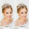 Lurrose Rhinestone Tiara Crown, Crystal Tiara Wedding Bridal Birthday Pageant Princess Tiara Crown Headband, 2Pack