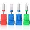 4 Pcs Ceramic Nail Drill Bits Set, 2.35mm (3/32'') Professional Acrylic Nail File Drill Bit for Manicure Pedicure Cuticle Gel Nail Polishing