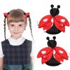 Hair Clips Red Ladybug Bows Cute Hair Clip Non-slip Hair Barrettes Lovely Grosgrain Ribbon Hairpin Animal Barrettes Hair Accessories for Toddler Baby Toddler Girls Kids Teens Women Decoration 2PCS