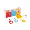Janod Shape Sorter Box with Keys – Wooden Sorting Toy with Geometric Shapes – Ages 18+ Months- J05065
