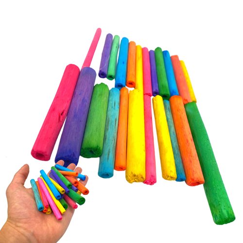 Bonka Bird Toys 2944 PK24 2" Colored Jute Sticks Foot Talon Craft Part Bird Toys Conure Quaker Cockatiel and Similar