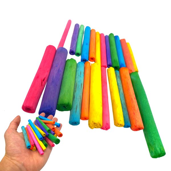 Bonka Bird Toys 2944 PK24 2" Colored Jute Sticks Foot Talon Craft Part Bird Toys Conure Quaker Cockatiel and Similar