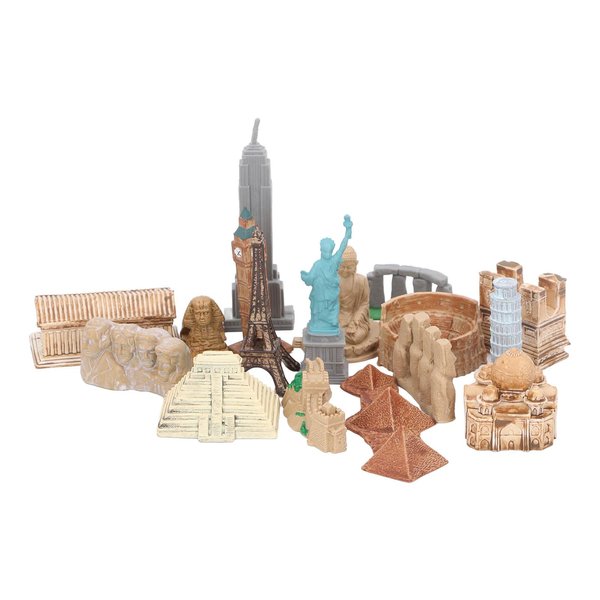 17PCS Miniature Ancient Buildings Toys Around The World City Miniatures Buildings Egyptian Pyramid Model Kit Ancient Egypt Toys