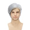 Sabosi Men's White Wigs Short Wigs Natural Looking Heat Resistant Synthetic Hair with Adjustable Cap 180g