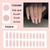 YOSOMK Square Press on Nails Long Pink Fake Nails Press On Acrylic False Nails for Women Stick on Nails With Glue on Static nails
