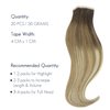 HOTBANANA Tape in Hair Extensions, 20 Inch Tape in Hair Extensions Human Hair 20pcs 50g Walnut Brown to Ash Brown and Bleach Blonde Balayage Tape Hair Extensions Straight Human Hair Tape in Extensions