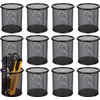 Nicunom 12 Pack Metal Pen Holder Mesh Pencil Holder Desk Organizer Mesh Round Pen Cup Pencil Cup for Desk Office Pen Organizer, Black