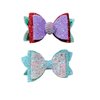 2 Piece Princess/Mermaid Glitter Leather Hair Bow Set/Princess Costume/Cosplay Hair Bows by Inspired Bows
