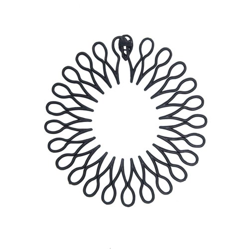 Fodattm 6PCS Stretch Flexible Plastic Hair Comb Headbands with Deep Teeth and Closure Plastic Circle Hair Hoop Hair Clip Spring Head Band (Black)