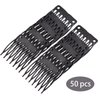50 Pcs Hair Combs Plastic Clips 7-teeth Wig Combs with 2 Pcs Black Elastic Band 5 Pcs T Pins and 5 Pcs C Curve Needles Sewing