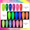 MEET ACROSS Luminous Reflective Gel Polish, Glow in Dark Gel Nail Polish, Reflective Glitter Gel Nail Polish with Nail Brush, Neon Color Shiny Disco Luminous Gel Polish for DIY Manicure Nail Art Salon