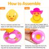 wonuu Car Dashboard Duck, Car Ornament Rubber Ducks Decoration Accessories with Cowboy Hat Sunglasses Necklace Swim Ring, Heart Glasses+Cowboy Pink+Pink