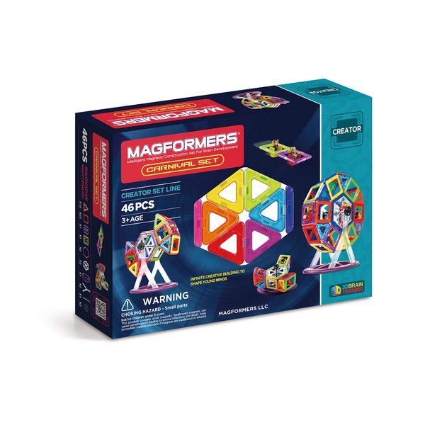 Magformers 63074 Creator Carnival Set (46-Pieces) Deluxe Building Set. Magnetic Building Blocks, Educational Magnetic Tiles, Magnetic Building STEM Toy Set