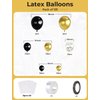 Haolongfa New Years Balloons Arch Garland Kit, 18/12/10/5 Inch Black and Gold Balloon Kit, Black Gold Balloons Confetti Balloons,for New Year Party Decoratons New Years Eve Party Supplies 2025