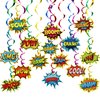 Superhero Party Supplies Decorations 30 Pack Foil Ceiling Hanging Swirls Streams Party Banner Decor for Kids Adults Fashion Hero Birthday Celebrating Party Events Baby Shower Room Wall Decor 30 Counts