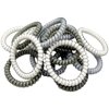 Hodooly 15 Pcs Spiral Hair Ties, Coil elastics Hair Ties, Gray Medium Spiral Hair Ties,No Crease Hair Coils, Telephone Cord Plastic Hair Ties