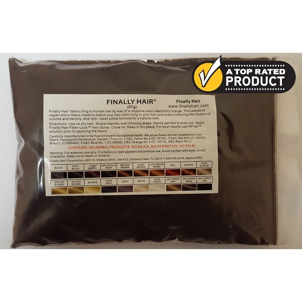 Hair Building Fibers - Dark Brown 50 Gram Refill for Existing Bottle. Hair Filler for Darkest Brown (No Red Hue)