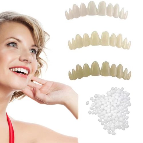 Tooth Repair Kit，Temporary Natural Shade Fake Teeth for Filling The Gap, Moldable Fake Teeth and Thermal Beads Replacement Kit Replace The Missing or Broken Tooth