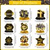 Lovarywow Happy New Year Decorations 2025-9PCS New Years Eve Decorations 2025 Eve Honeycomb Centerpiece Table Decorations Black Gold Nye Party Supplies Happy New Years 2025 Table Decor for Men Women