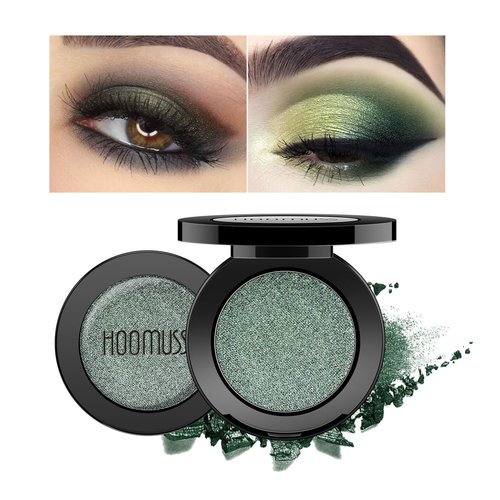 HOOMUSS Emerald Green Eyeshadow Shimmer Handmade Eye Sahdow Pressed Powder Palette, High Pigmented & Long Lasting, Intense Color Green Matte Eyeshadow (Emerald)