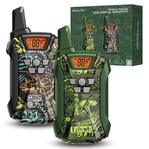Walkie Talkies for Kids, Long Range Walky Talky, Two Way Radio Kid Toy, Birthday Gift for 3-12 Year Old Girl, Boy and Family for Outdoor, Camping, Hiking Blackgreen