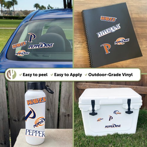Pepperdine University Sticker Waves Stickers Vinyl Decals Laptop Water Bottle Car Scrapbook T2 (Type 2)