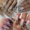 COOSLIM 40pcs Nail Charms Bulk Set with Silver Dollar, Heart,Crosses, Stars, Butterfly, Planets, Bow Nails, ect. 10 Styles Nail Gems Y2k Nail Art Supplies for Women Manicure Decorations 1