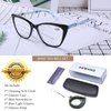 AQWANO Stylish Cat Eye Computer Reading Glasses Women Oversized Designer Blue Light Block Eyeglasses Readers Anti UV400 Eyestrain with Sping Hinge, Black 2.0