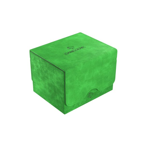 Sidekick 100+ XL Convertible Deck Box | Sideloading Card Storage with Removable Cover Clips Holds 100 Double-Sleeved Cards in Extra Thick Inner Sleeves Green Color Made by Gamegenic (GGS20094ML)