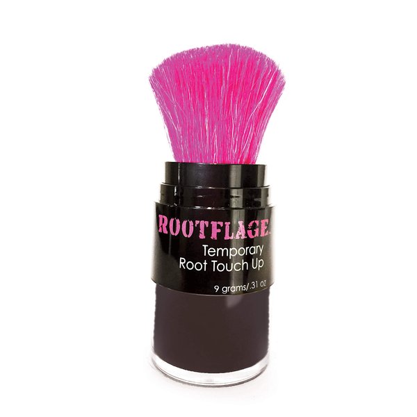 Rootflage Root Touch Up Hair Powder - Temporary Hair Color, Gray Coverage, Root Concealer, Thinning Hair Filler, Dry Shampoo, Eyebrow Filler (09 Brown Black) .31 oz