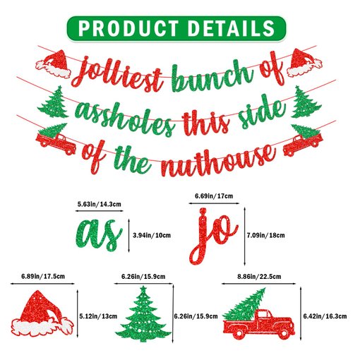 Jolliest Bunch Of Assholes This Side Of The Nuthouse Banner Jolliest Bunch Of A-Holes Christmas Party Decorations Christmas Vacation Decorations Christmas Decorations Christmas Party Supplies