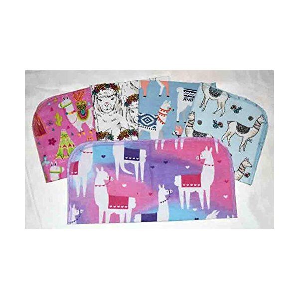 1 Ply 12x12 Inches Set of 5 Flannel Paperless Towels Alpacas and Llamas